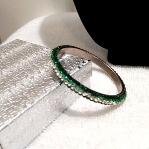 Green/Clear Rhinestone Bracelet Slip on.